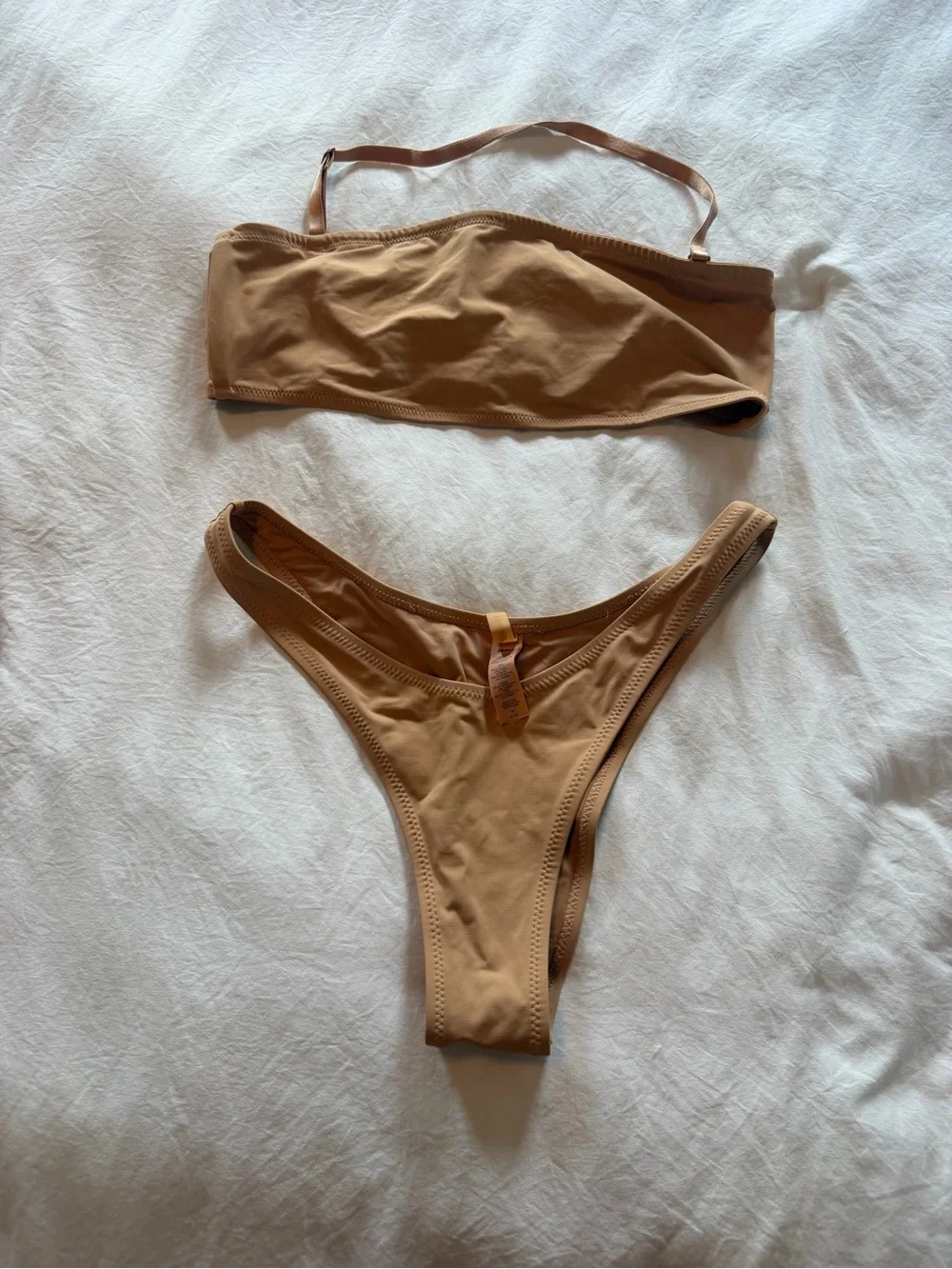SKIMS Tan Bandeau Bikini Set